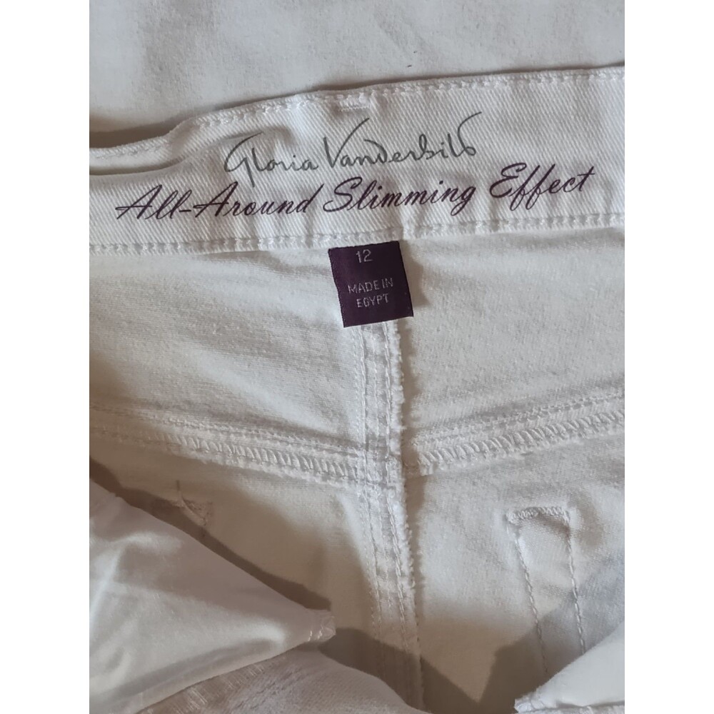 Gloria Vanderbilt Amanda Slimming White Capri Jeans Women Sz 12 - Picture 4 of 14